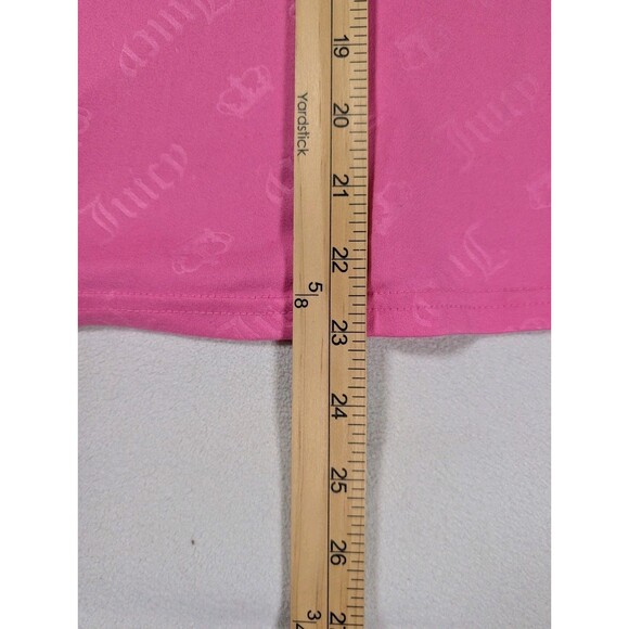 Juicy Couture Sleepwear Size XL Pajama Button Front Shirt Pink Top AOP Crown - Picture 7 of 7